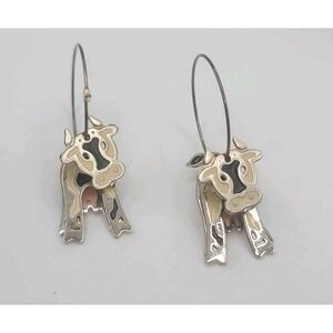 Vintage Berebi Earrings Cow Farm Animal Moo
